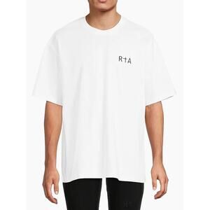 RTA Colin Chest Logo T-Shirt White Short Sleeve 100% Cotton Large